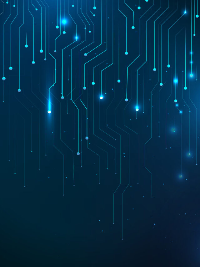 Blue futuristic networking technology vector